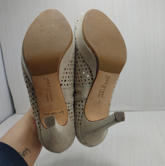 Paul Green Passion Bootie Lazer Cut Perforated Peep Toe Platform Ankle Shootie - Picture 7 of 10